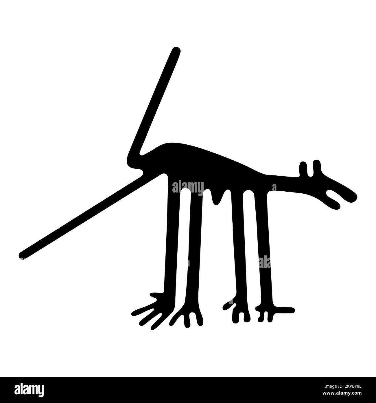 Geoglyph del cane da Nazca, le linee Nazca, deserto Nazca, Perù Foto Stock