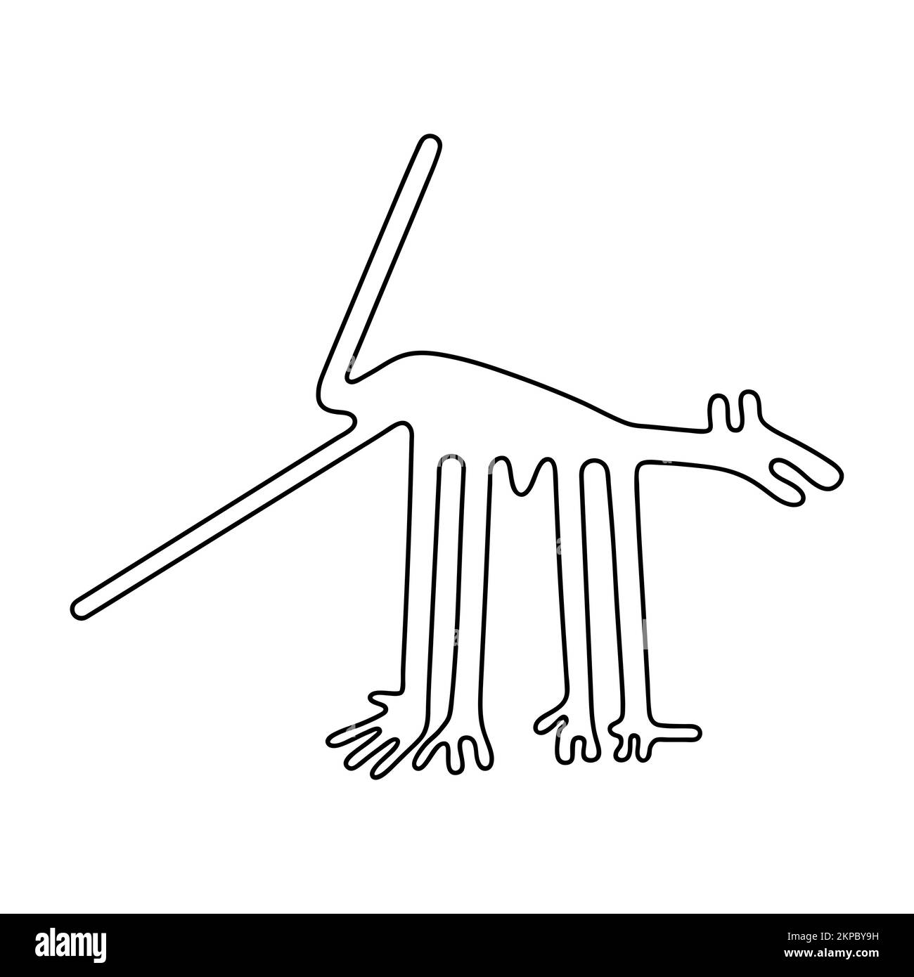 Geoglyph del cane da Nazca, le linee Nazca, deserto Nazca, Perù Foto Stock