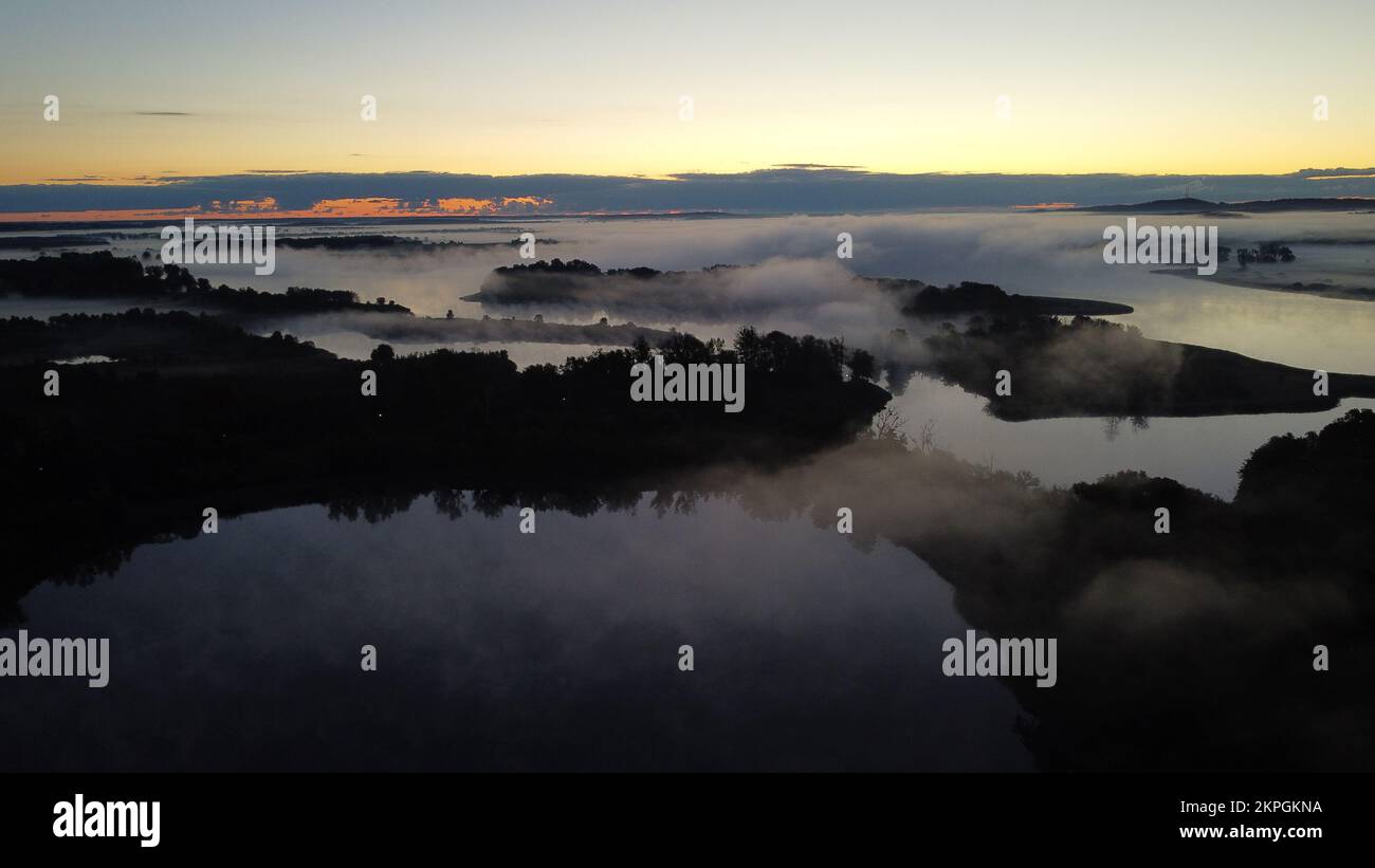 Lago Teterow - Vista aerea Foto Stock