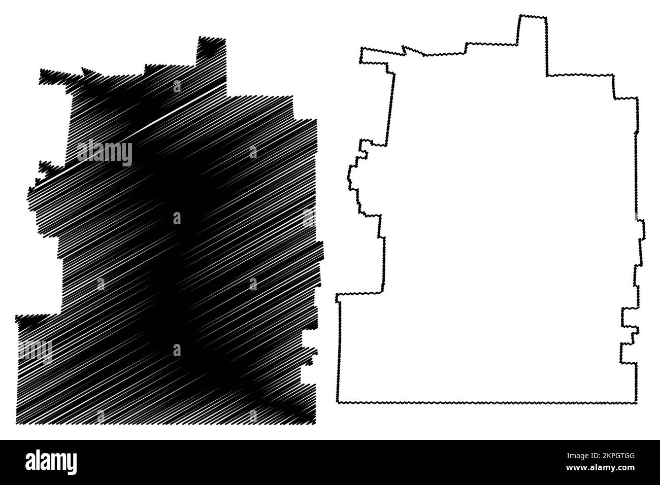 Comune di Calakmul (Stato libero e Sovrano di Campeche, Messico, Stati Uniti messicani) illustrazione vettoriale mappa, schizza mappa Calakmul mappa Illustrazione Vettoriale