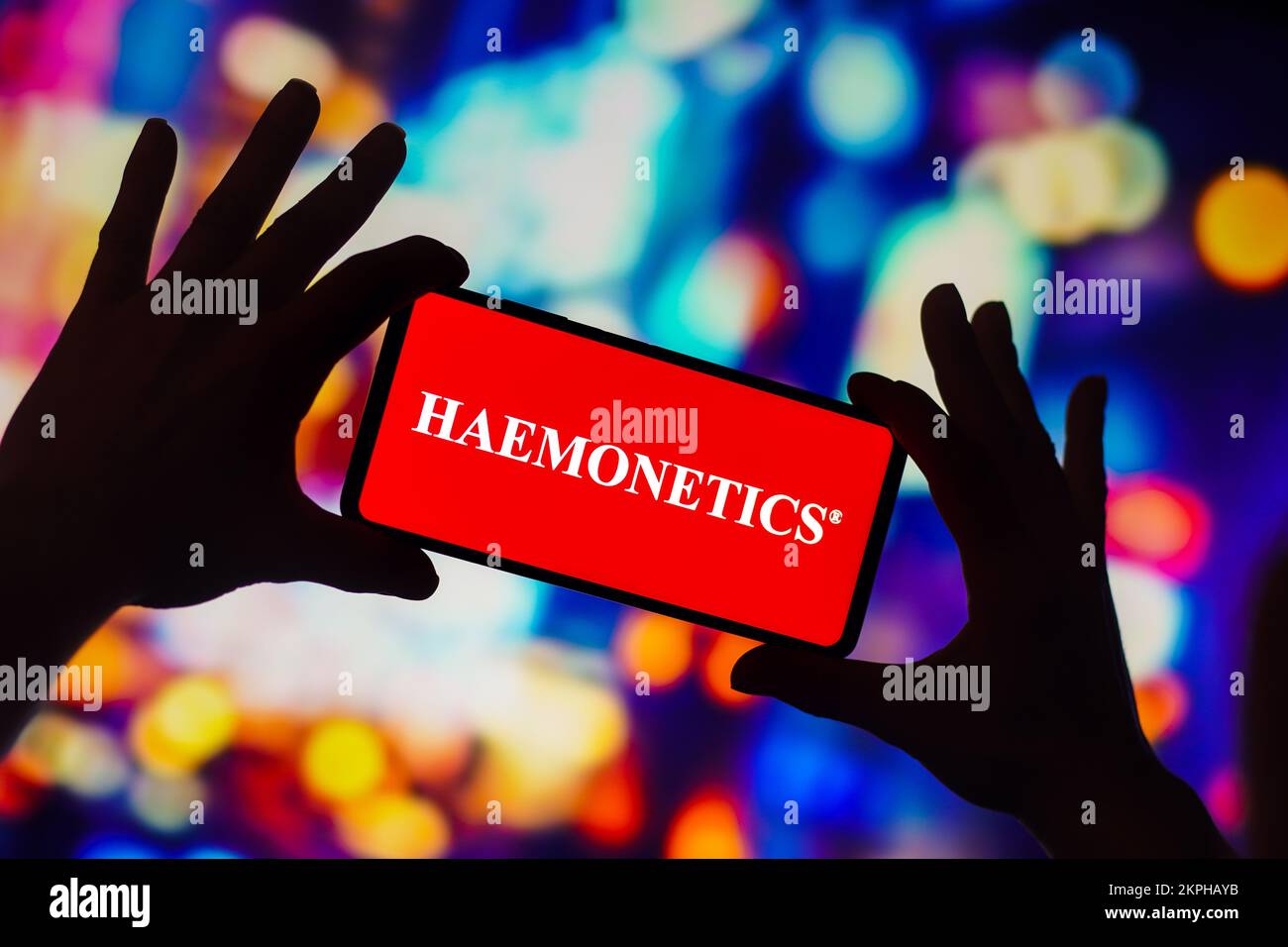 Brasile. 28th Nov 2022. In questa immagine, il logo Haemonetics Corporation viene visualizzato sullo schermo dello smartphone. Credit: SOPA Images Limited/Alamy Live News Foto Stock