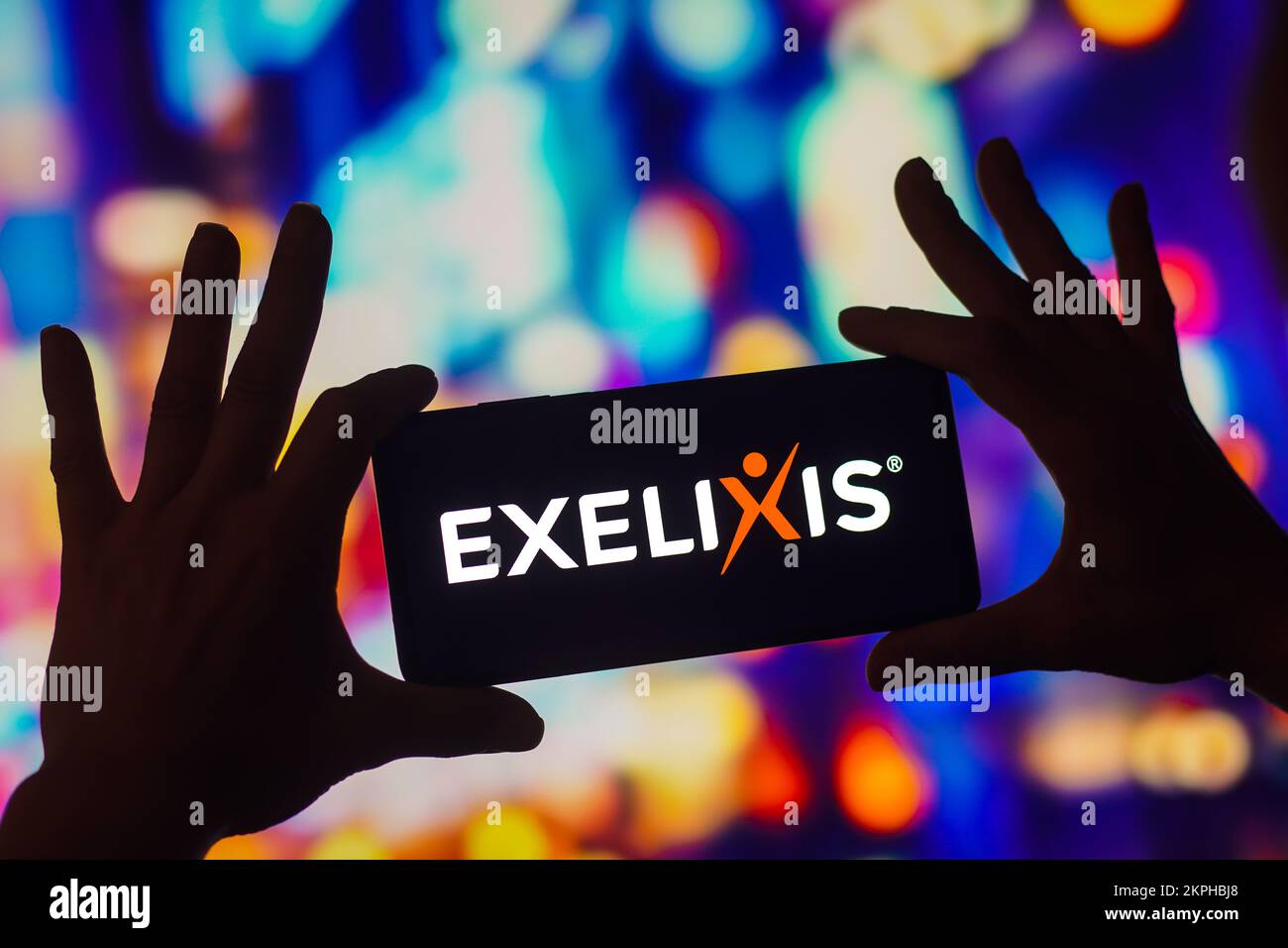 Brasile. 28th Nov 2022. In questa illustrazione, il logo Exelixis viene visualizzato sullo schermo di uno smartphone. Credit: SOPA Images Limited/Alamy Live News Foto Stock