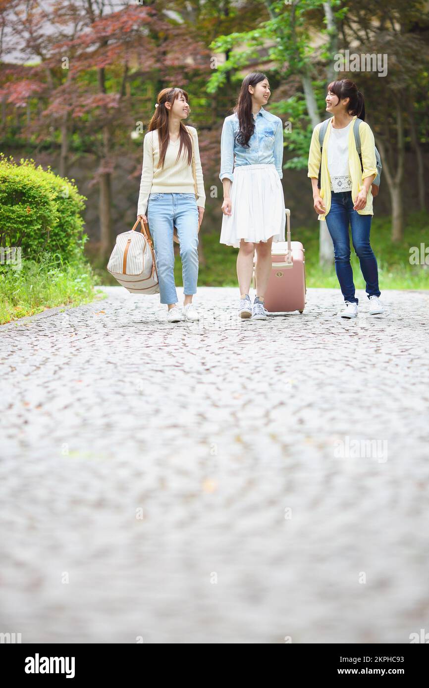 Donne giapponesi che viaggiano Foto Stock