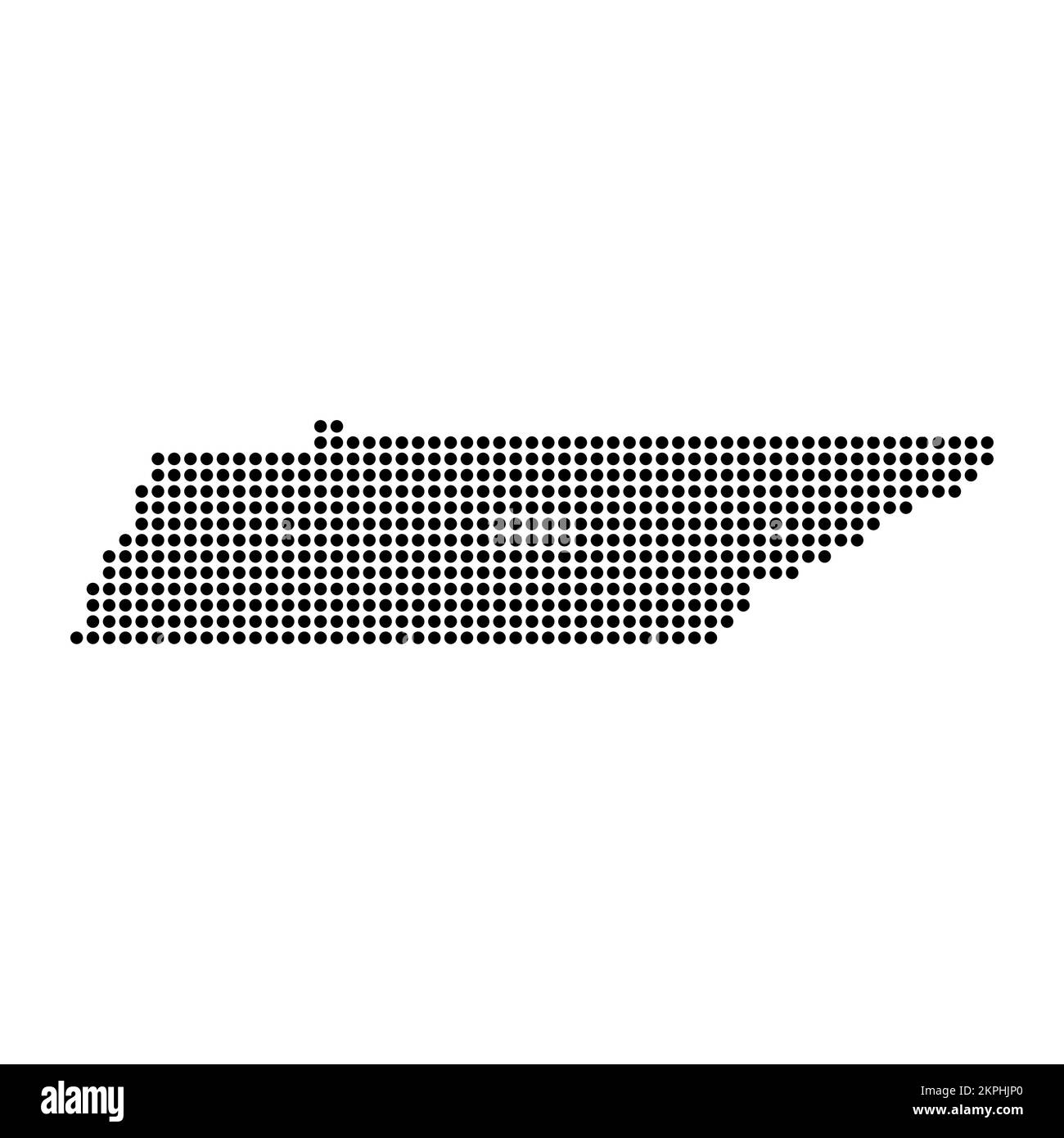 Forma della mappa del Tennessee, stati uniti d'america. Illustrazione vettoriale simbolo icona concetto piatto . Illustrazione Vettoriale