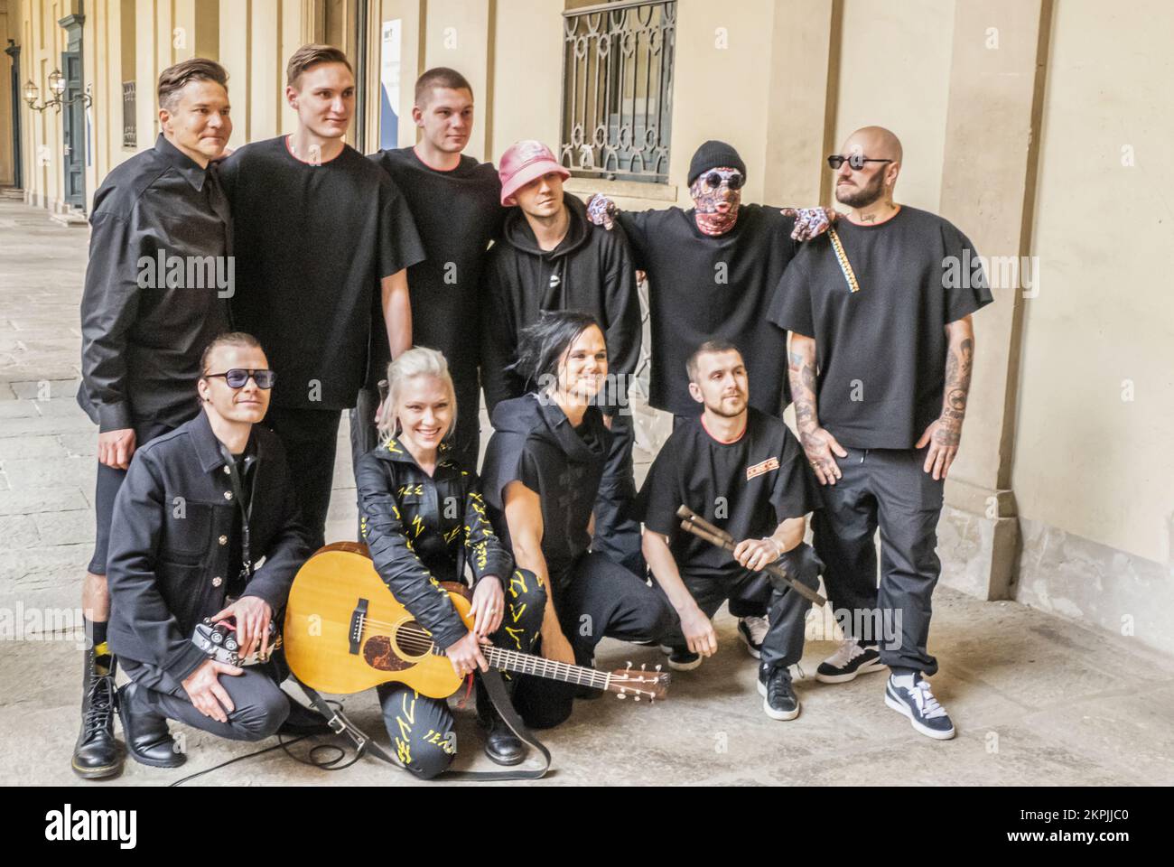 Torino, Italia - 05-06-2022: I gruppi musicali dell'Orchestra di Rasmus e Kalush nel cortile del Palazzo reale di Torino Foto Stock