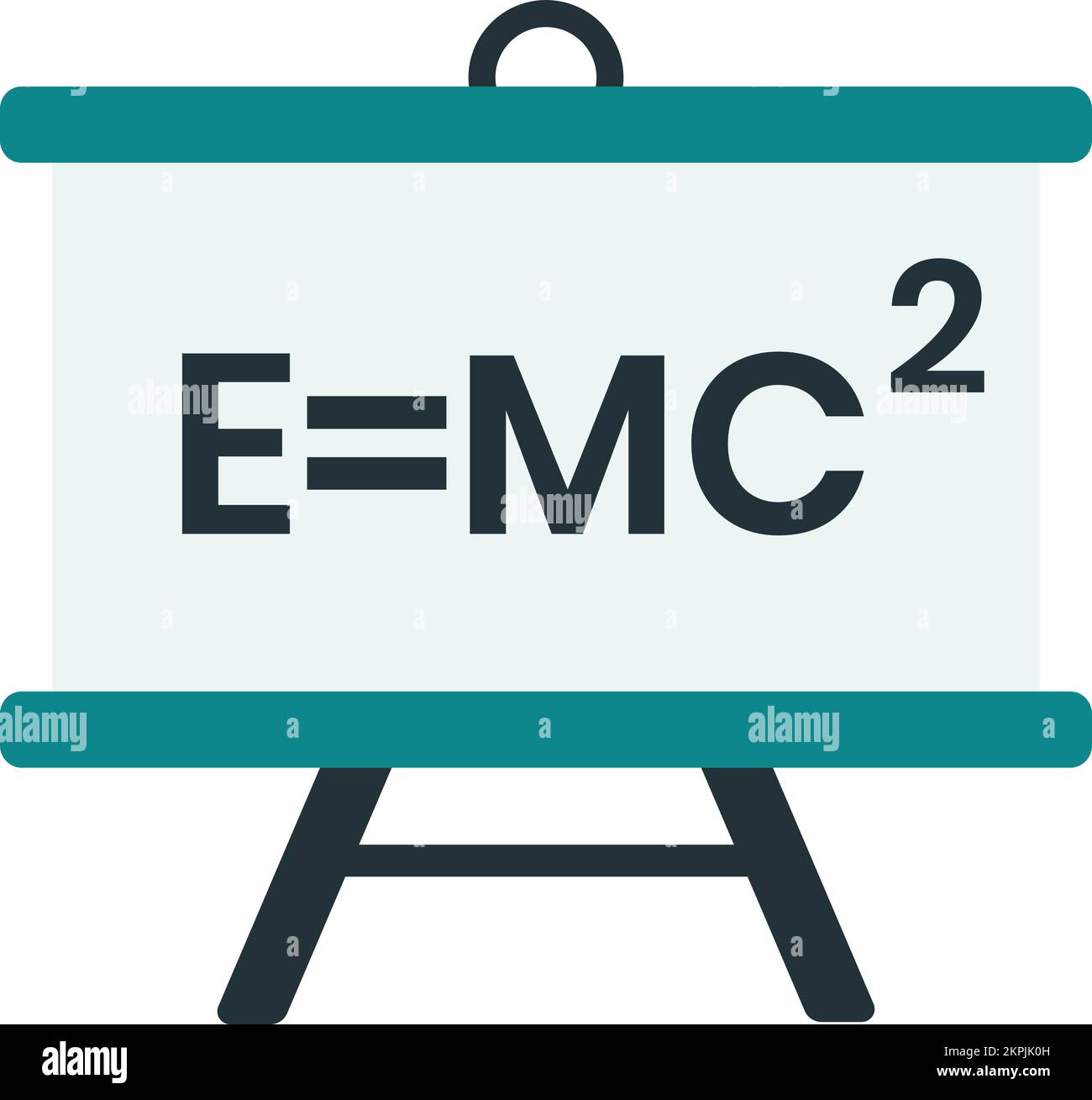 Lavagna bianca con illustrazione di equazioni scientifiche in stile minimale isolato sullo sfondo Illustrazione Vettoriale