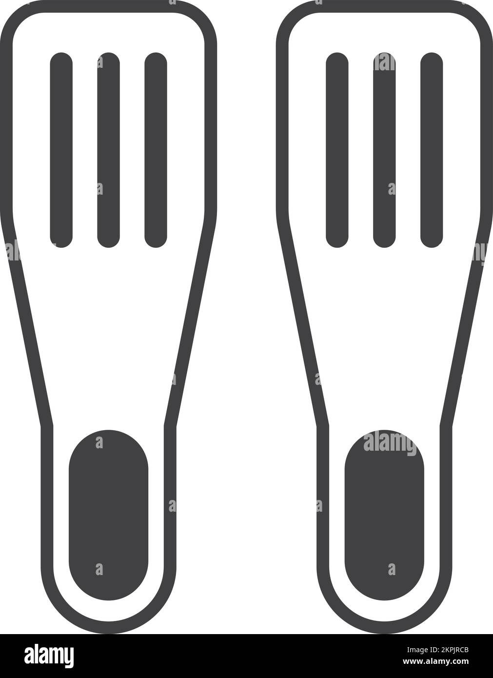 Illustrazione subacquea pinne in stile minimal isolato sullo sfondo Illustrazione Vettoriale