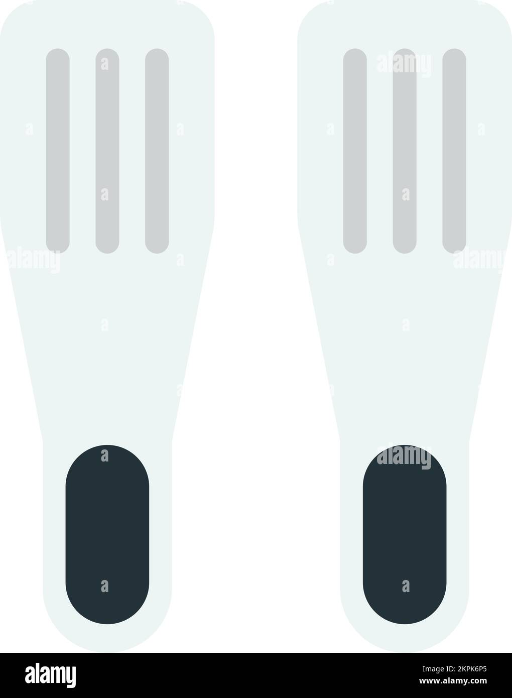 Illustrazione subacquea pinne in stile minimal isolato sullo sfondo Illustrazione Vettoriale