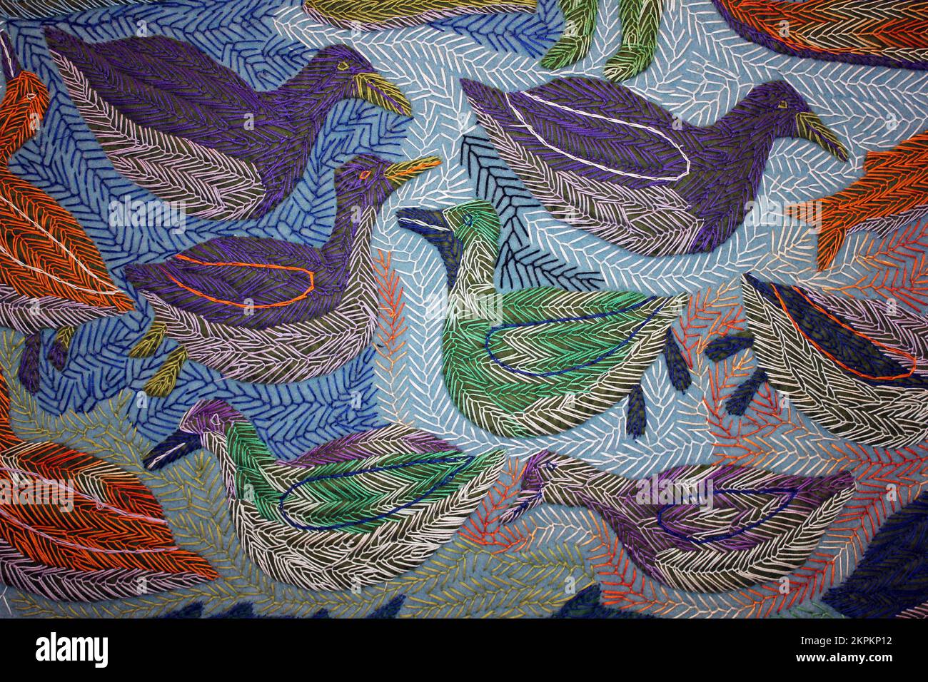 Wall Hanging - Lago di Baker, Arte Nunavut di Elizabeth Angrnaqquaq Foto Stock