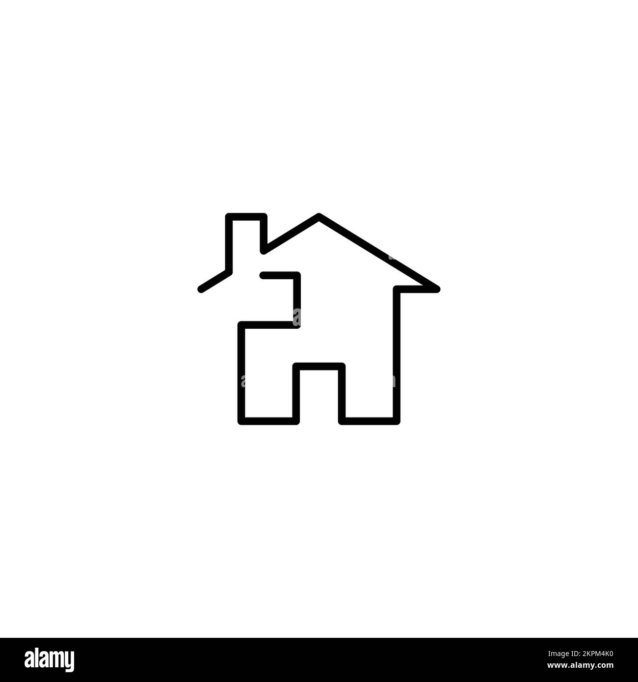 Semplice casa residenziale icona vettore. Logo di agenzia immobiliare, simbolo del concetto di proprietà della casa. Illustrazione Vettoriale