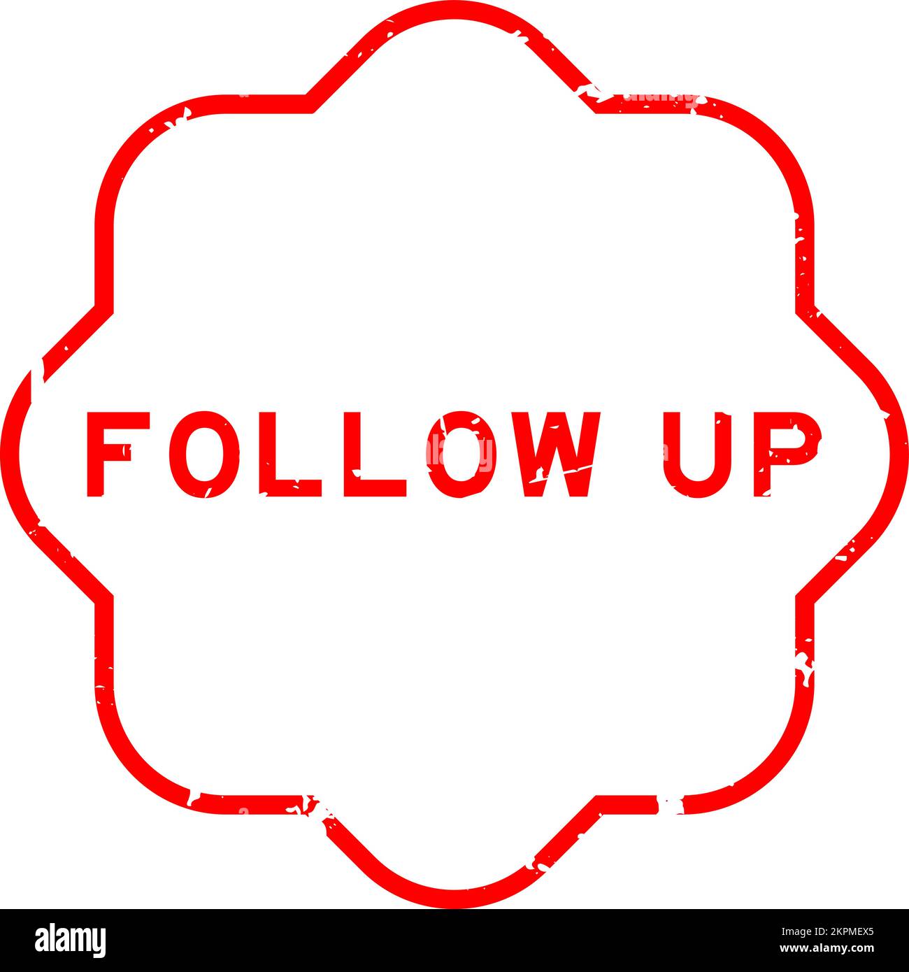 Grunge rosso seguire la parola timbro di gomma sigillo su sfondo bianco Illustrazione Vettoriale