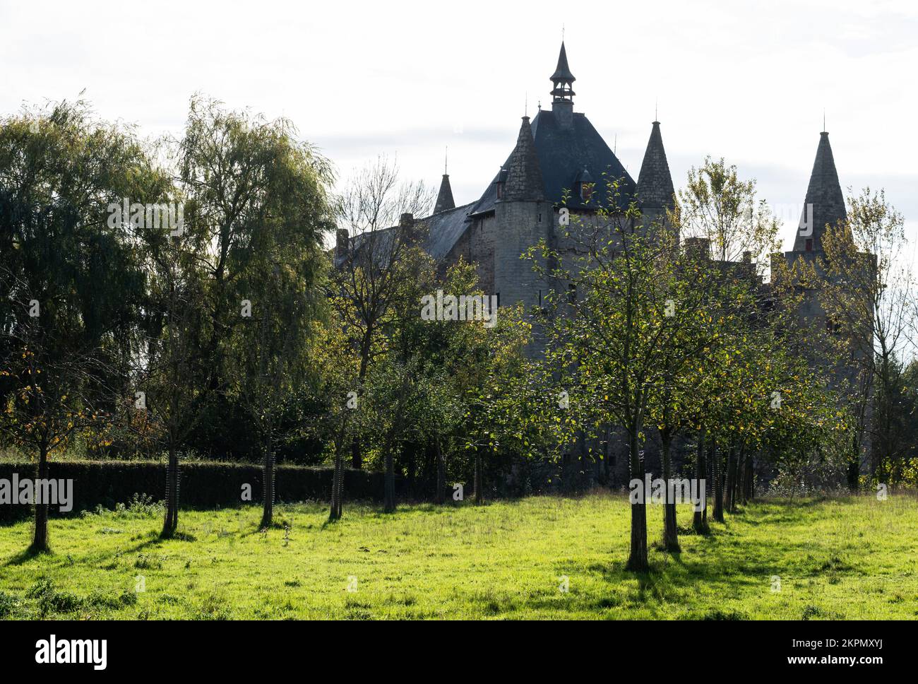 Laarne, East Flemish Region, Belgio, 11 03 2022 - il castello e dintorni verdi Foto Stock