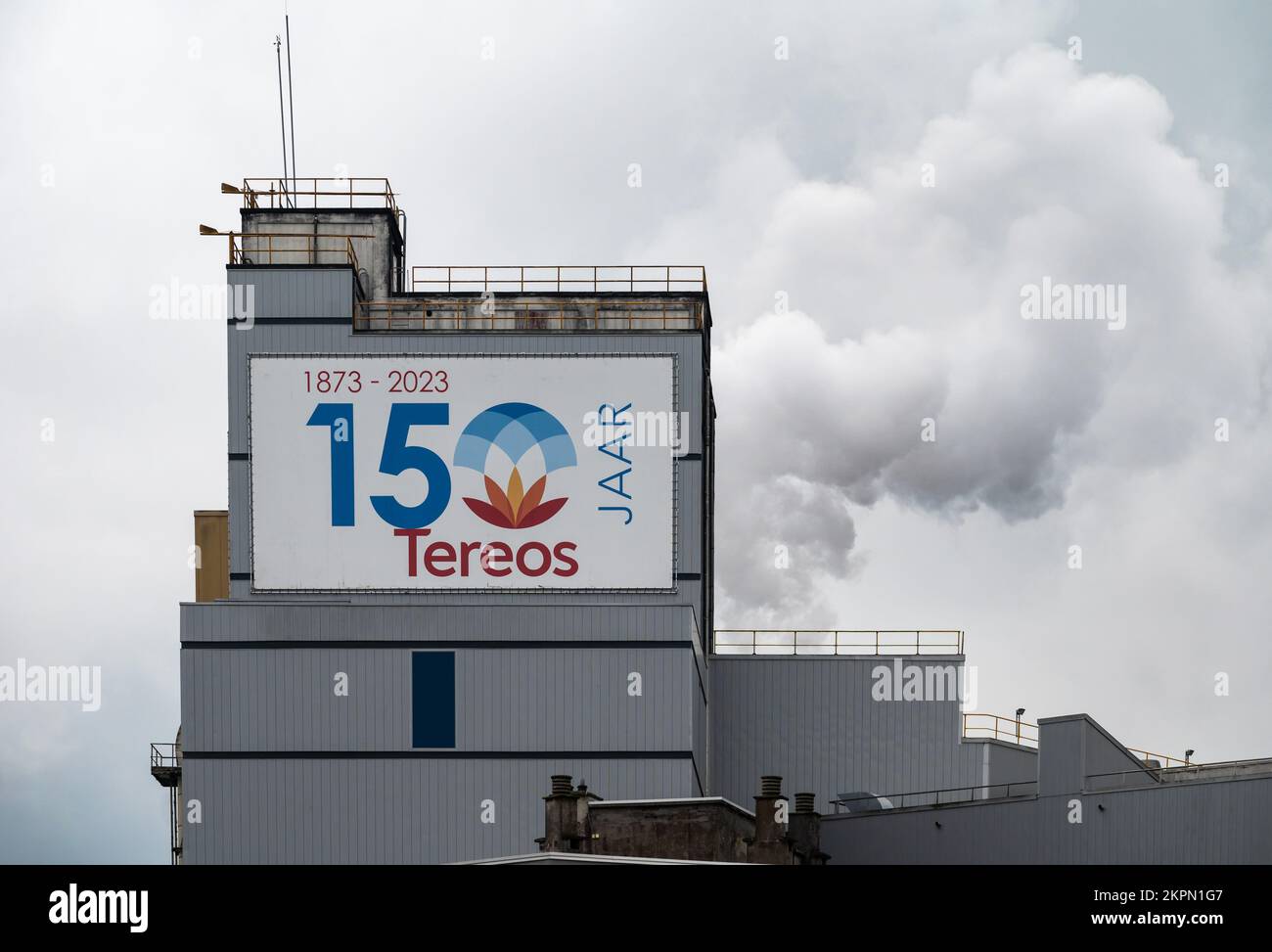 Aalst, Brabante Fiammingo, Belgio - 11 02 2022 - primo piano della sede della fabbrica industriale di Tereos Syral Foto Stock