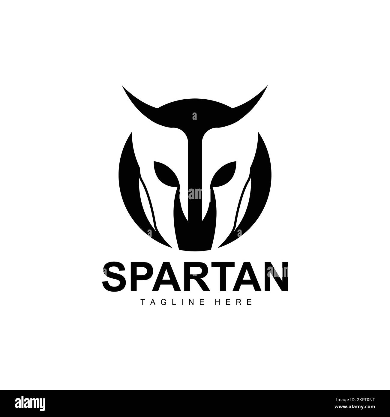 Logo Spartan, tuta da casco da guerra Vector, icona Barbarian Armor, vichingo, design palestra, fitness Illustrazione Vettoriale