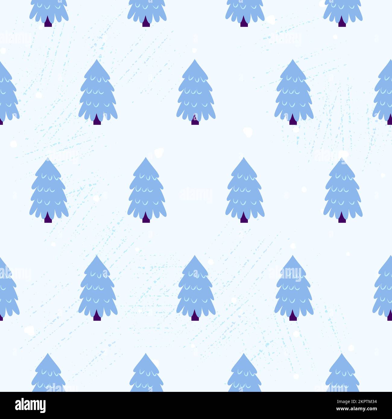 Blu albero di Natale senza cuciture modello Illustrazione Vettoriale