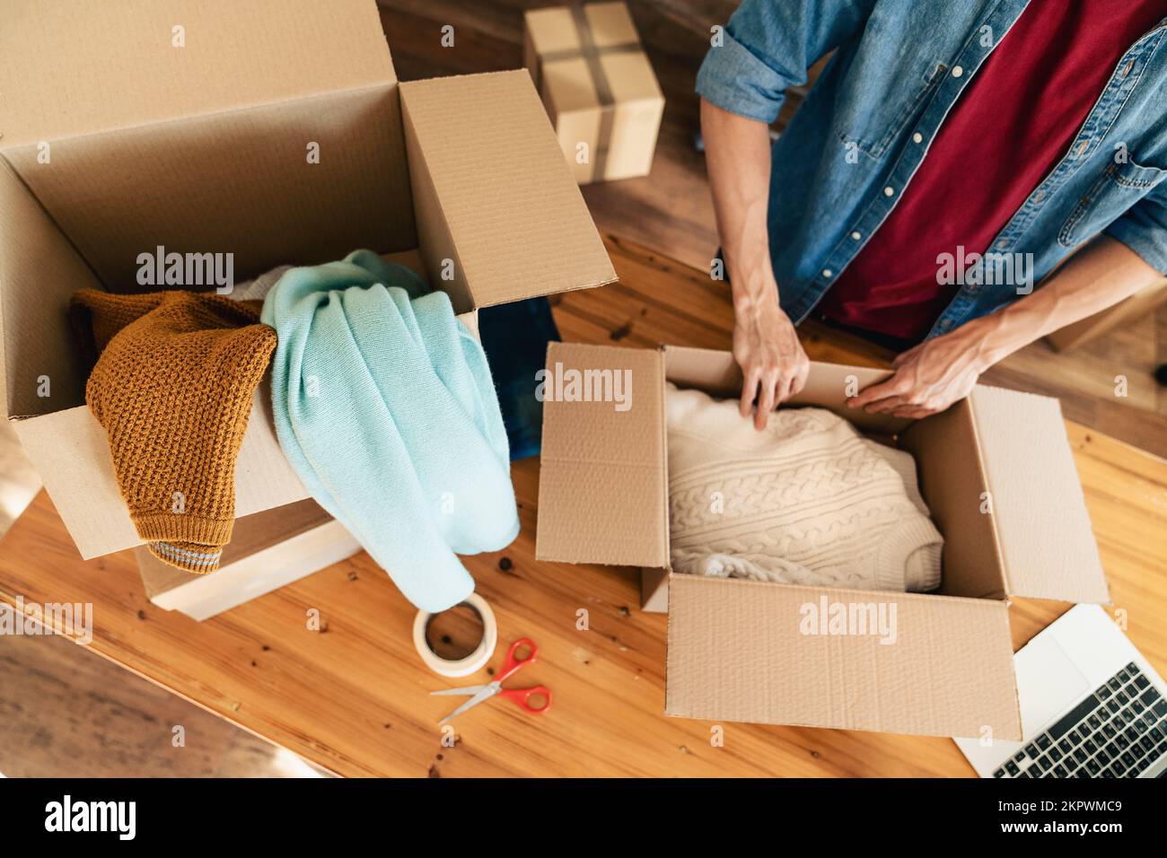 Negozio online piccolo imprenditore moda Foto Stock