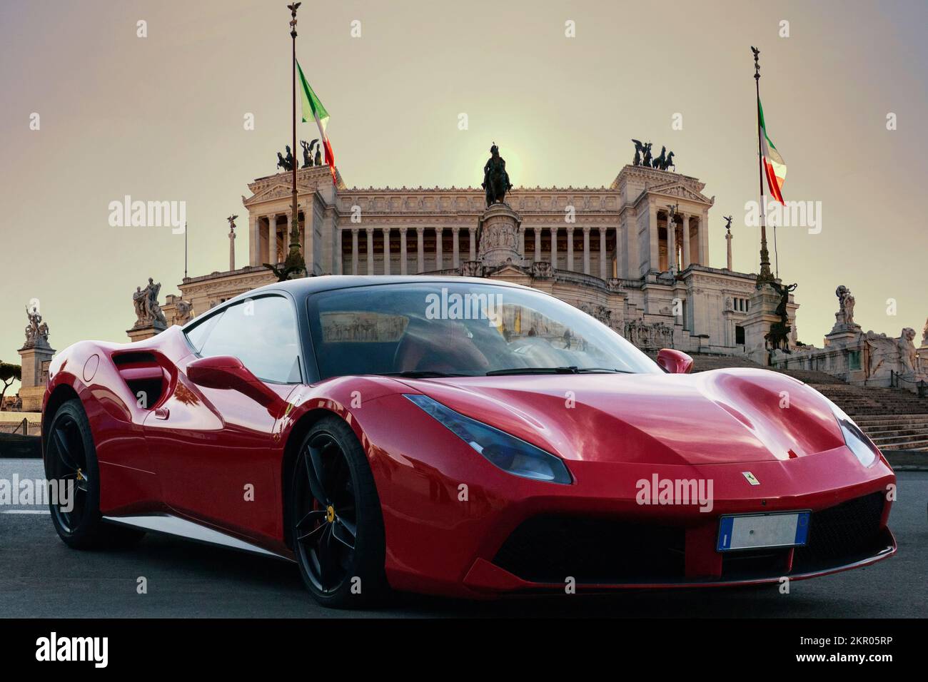 Roma, Italia - 21 Novembre 2021:modello di veicolo veloce e di lusso Ferrari 488 GTB un'auto sportiva italiana prodotta dal 2015 Foto Stock