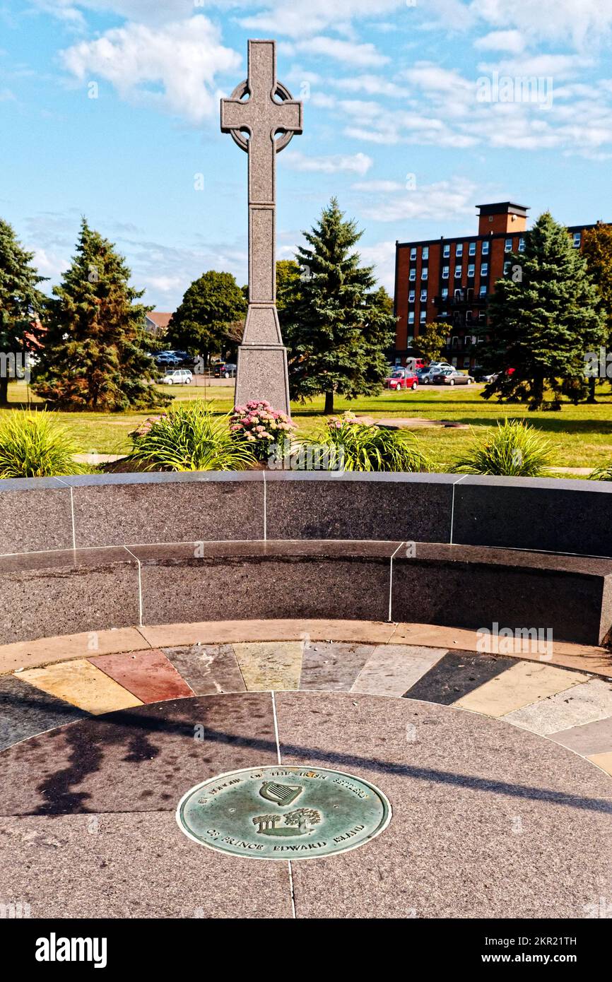Memoriale per i coloni irlandesi a Charlottetown Foto Stock