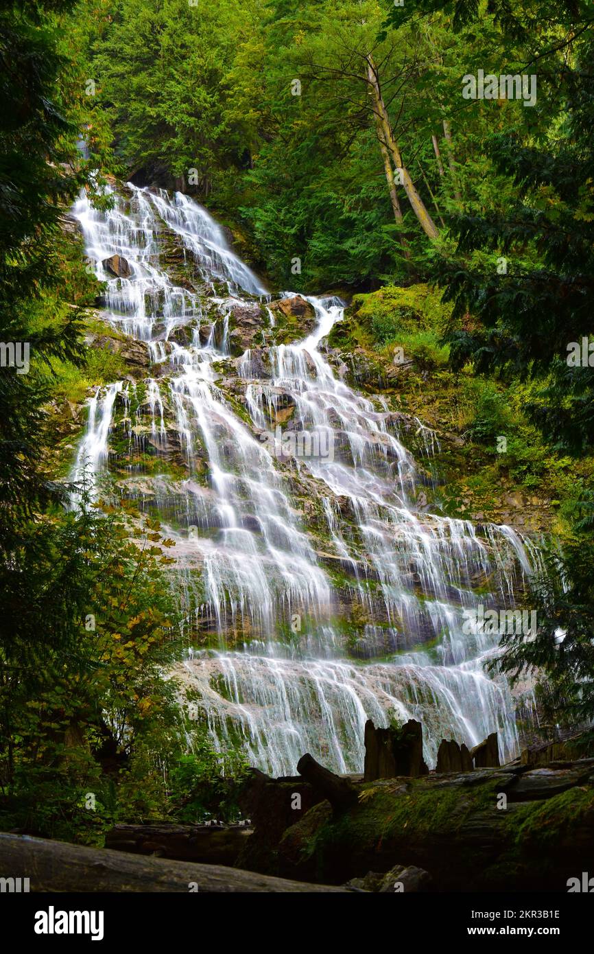 Cascate Bridal Veil nella Columbia Britannica, Canada Foto Stock