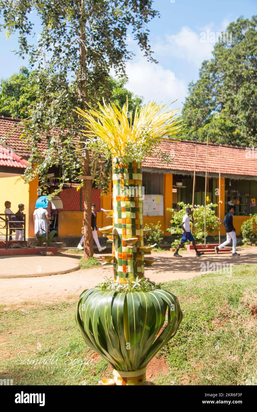 Un giorno in una scuola di villaggio in Sri Lanka. Visita Sri Lanka. Foto Stock