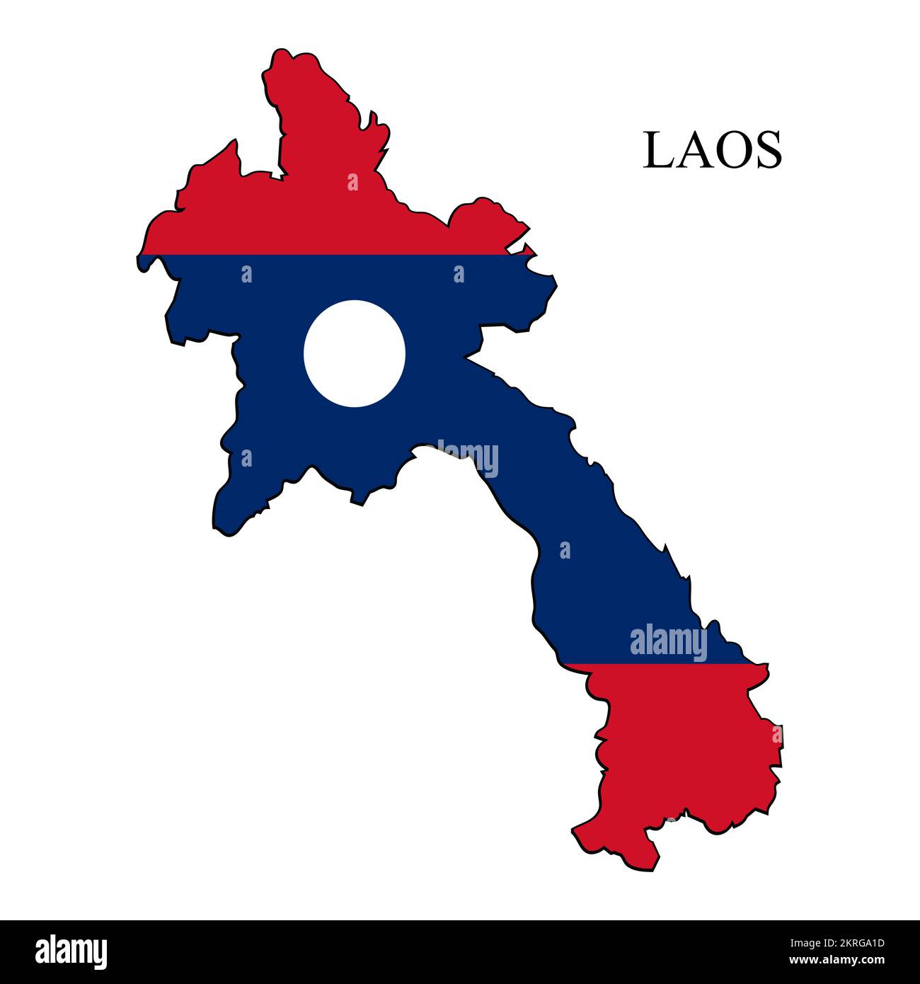Illustrazione del vettore della mappa del Laos. Economia globale. Paese famoso. Asia sudorientale Illustrazione Vettoriale