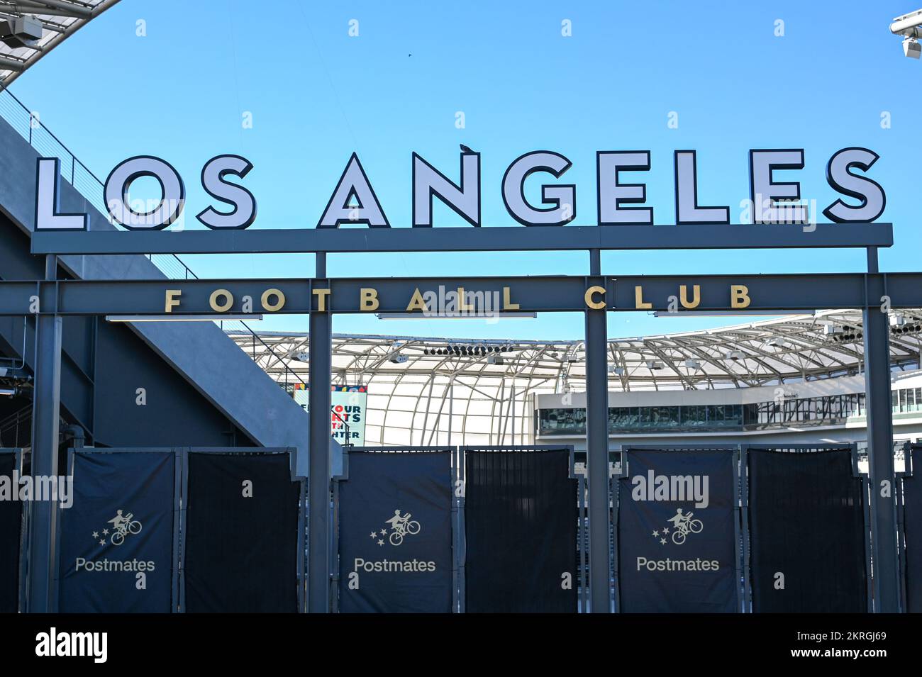 Vista generale del Banc of California Stadium, sede delle squadre di calcio LAFC e Angel City, giovedì 3 novembre 2022, a Los Angeles. (Dylan S Foto Stock