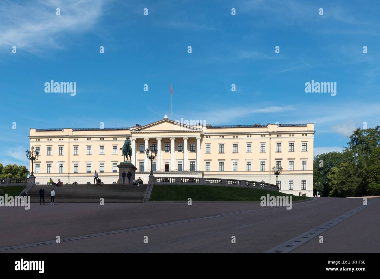 Il Palazzo reale e il giardino, Oslo, Norvegia Foto Stock