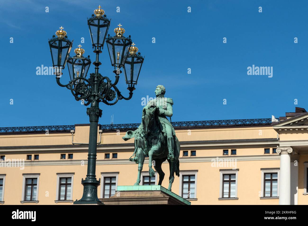 Il Palazzo reale e il giardino, Oslo, Norvegia Foto Stock