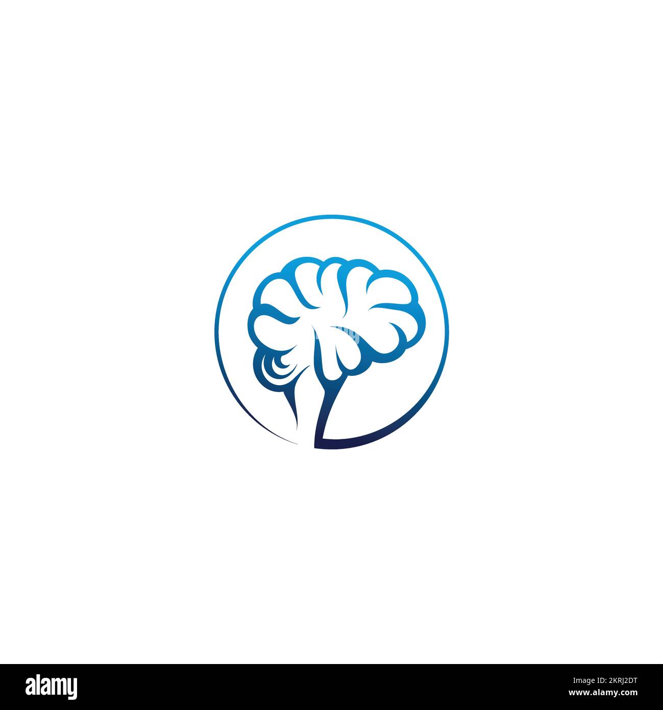 Logo Brain. Logotipo neurologico. Psicologia. Consulenza. Salute e benessere. Mente aperta. Minfullness Illustrazione Vettoriale