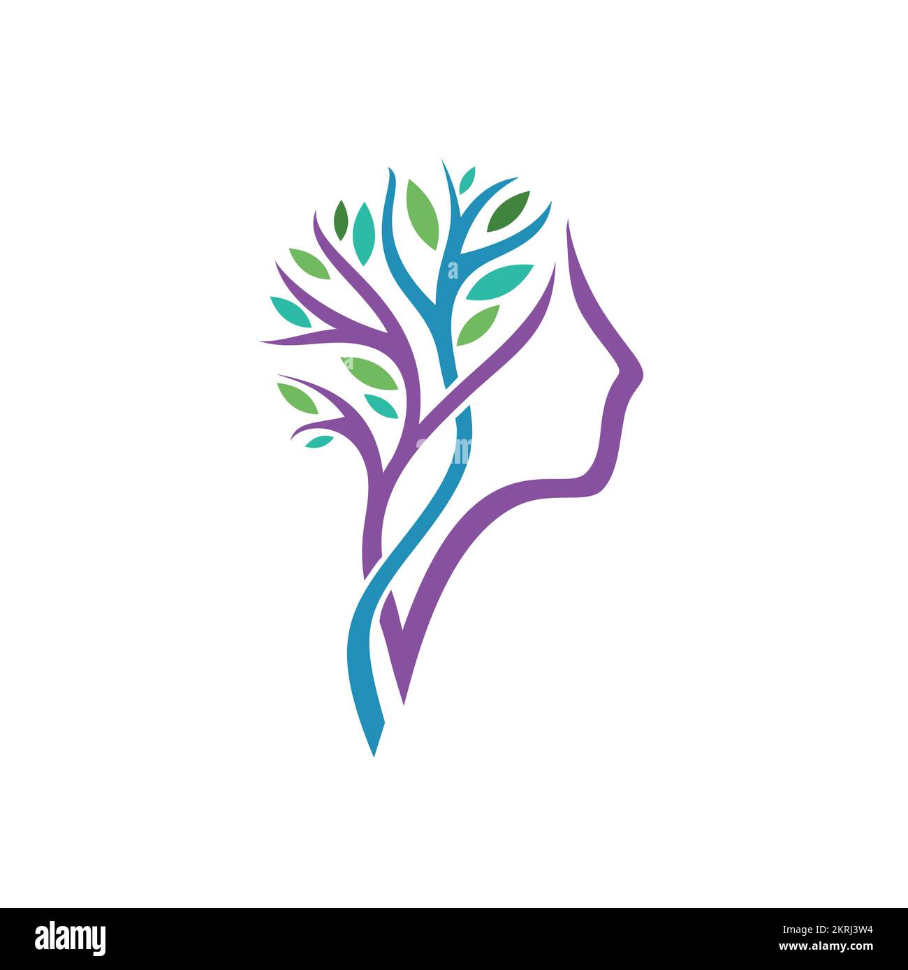 Logo Brain. Logotipo neurologico. Psicologia. Consulenza. Salute e benessere. Mente aperta. Minfullness Illustrazione Vettoriale