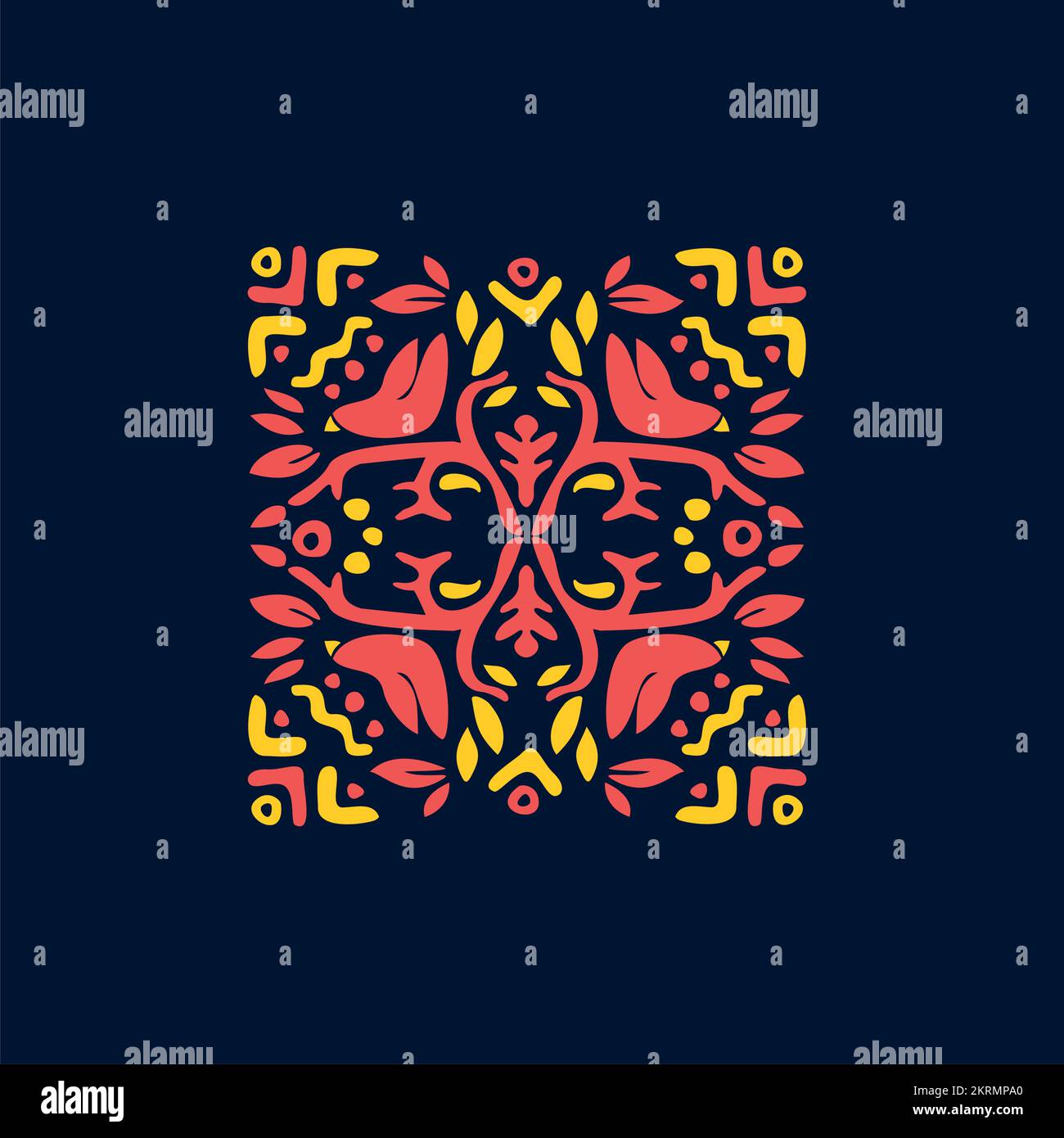 Immagine di un fiore ornamentale con logo Illustrazione Vettoriale