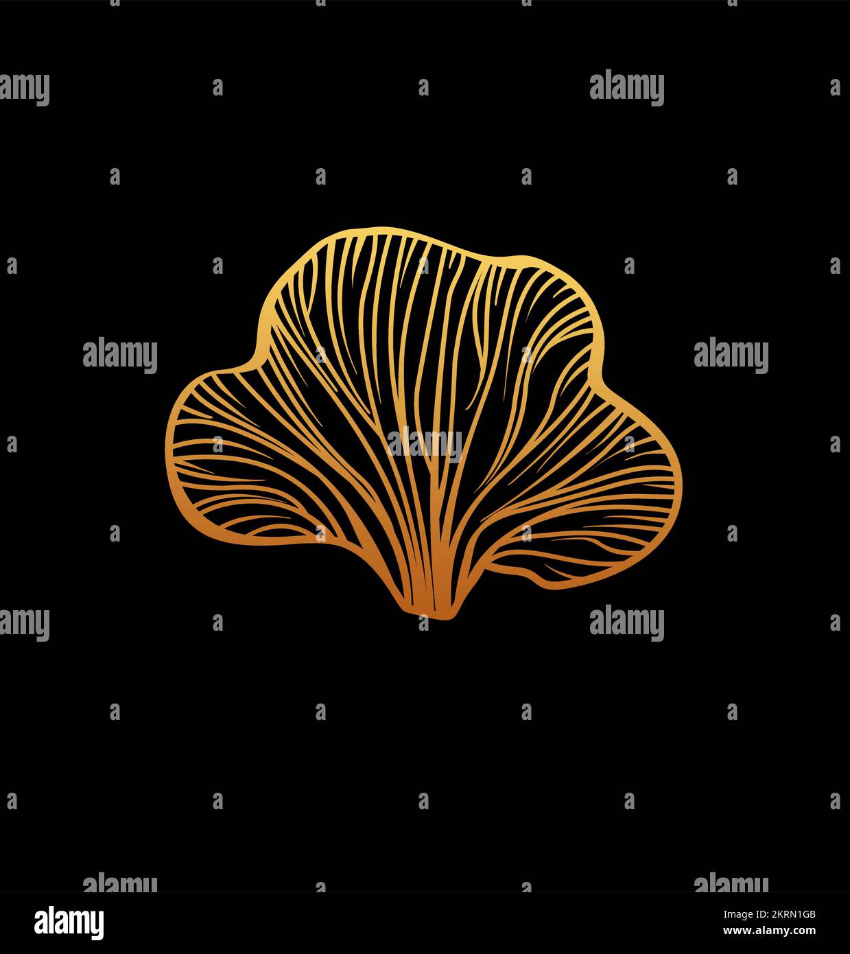 Illustrazione di foglie di ginko dorate in modo lussuoso. Lamelle sofisticate nel vettore Illustrazione Vettoriale