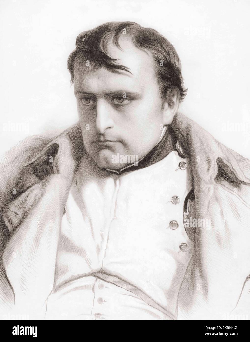 Napoleone Bonaparte, 1769 - 1821, Imperatore dei francesi. Dopo un'opera di Emile Lassalle della metà del 19th° secolo. Foto Stock