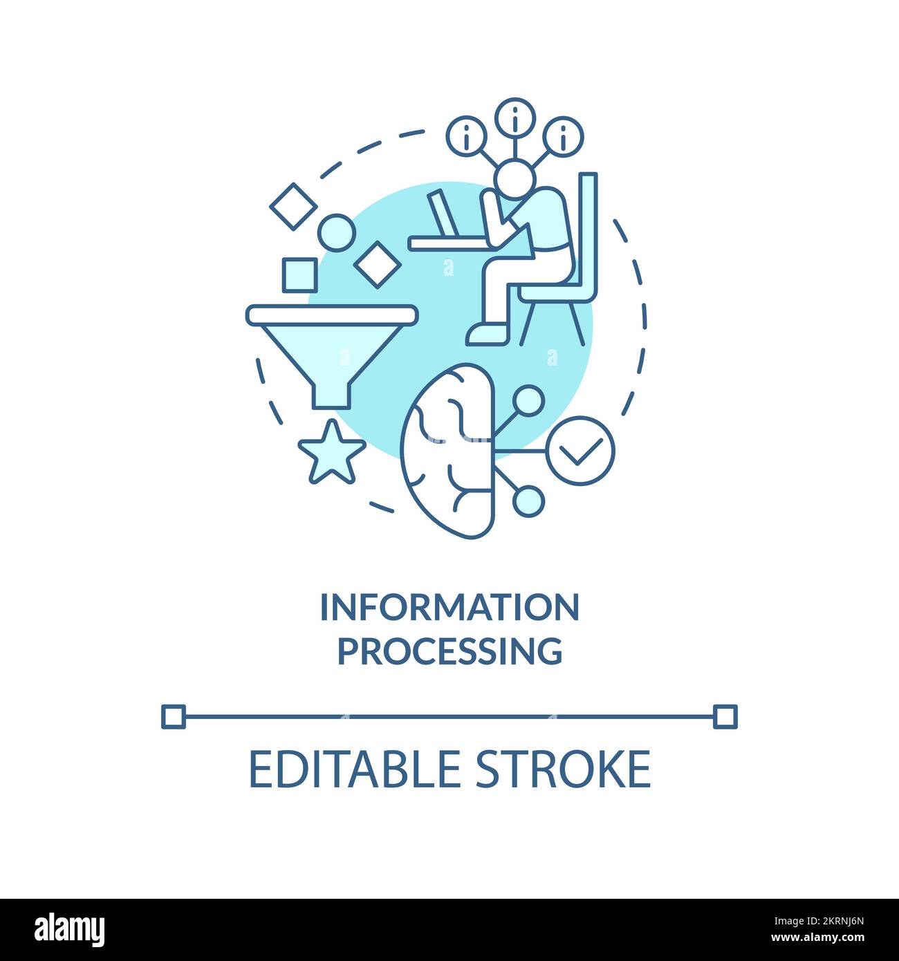 Icona del concetto di turchese per l'elaborazione delle informazioni Illustrazione Vettoriale