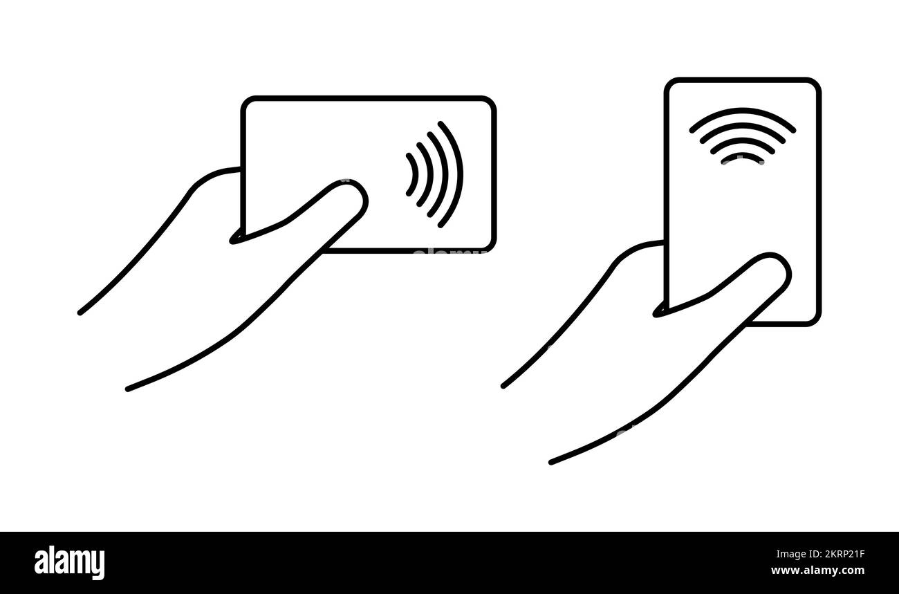 Controllo dell'accesso. Accedere al lettore di schede. RFID wireless, NFC. Illustrazione del vettore. Illustrazione Vettoriale