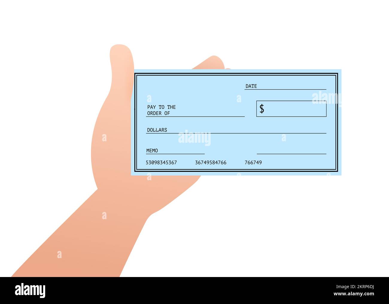 Controllo in bianco. Pagamento finanziario. Modello Chequebook. Illustrazione del vettore. Illustrazione Vettoriale