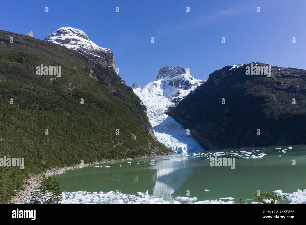 Bernardo o'Higgins National Park, Ghiacciaio Serrano, Puerto Natales, Cile, Patagonia, Sud America Foto Stock