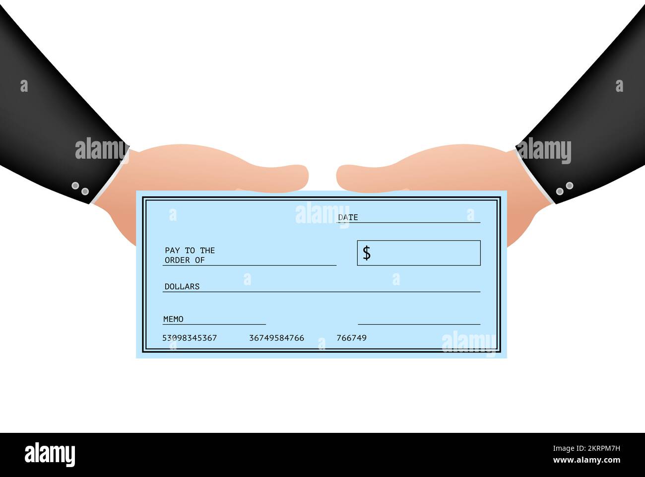 Controllo in bianco. Pagamento finanziario. Modello Chequebook. Illustrazione del vettore. Illustrazione Vettoriale