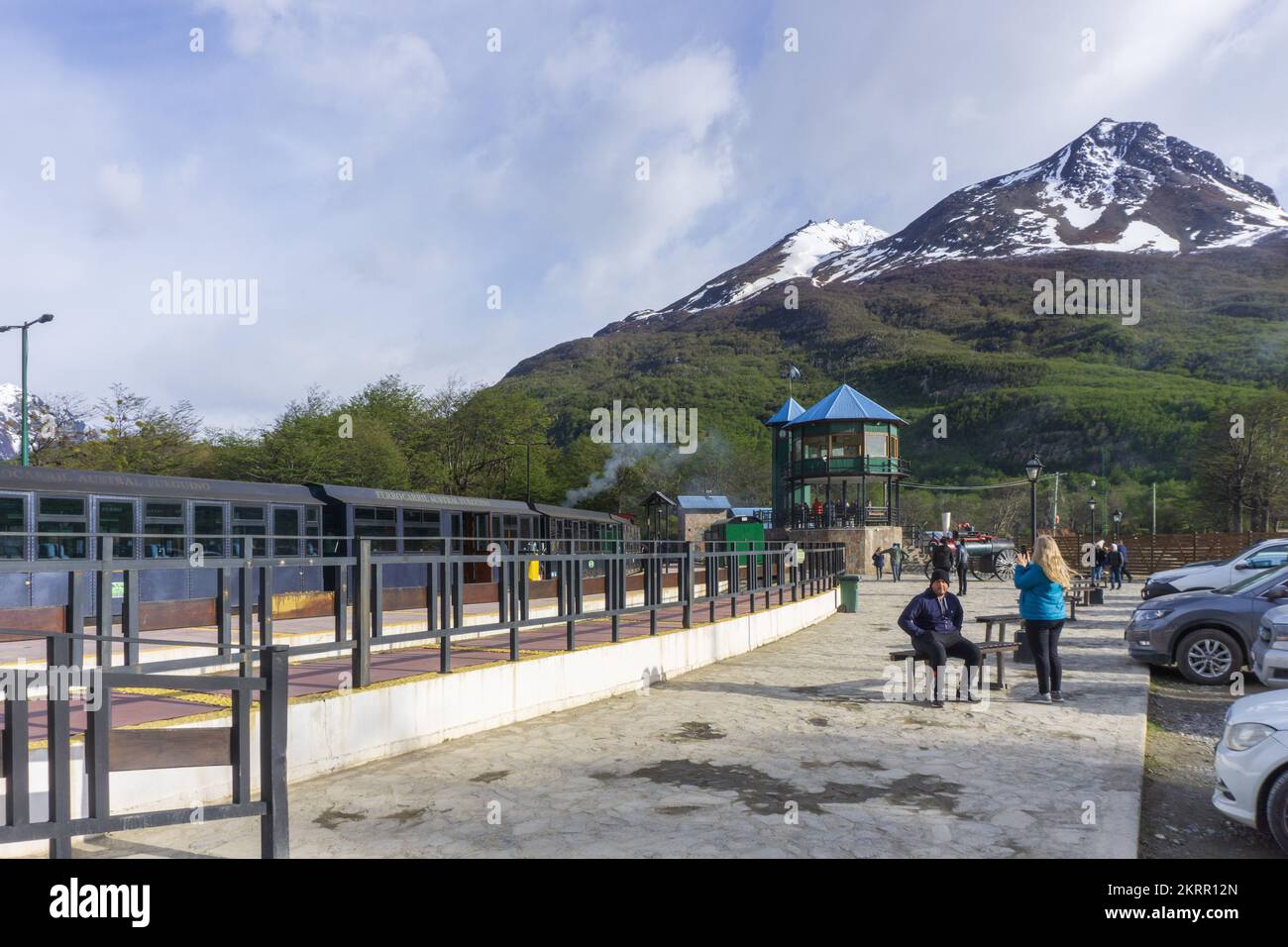 Ushuaia, Tierra del Fuego, treno di fine mondo, Argentina; Sud; America Foto Stock