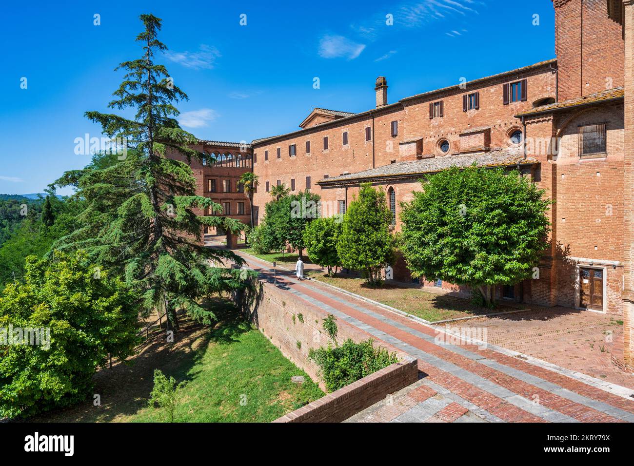 Abbazia Benedettina e Monastero di Monte Oliveto maggiore, Provincia di Siena, Toscana, Italia Foto Stock