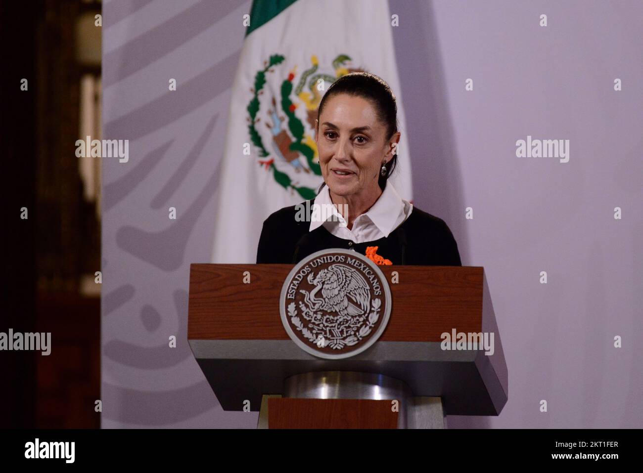 Non esclusiva: 28 novembre 2022, Città del Messico, Messico: Il Capo Governo di Città del Messico, Claudia Sheinbaum Pardo, parla durante la cerimonia della Natio Foto Stock