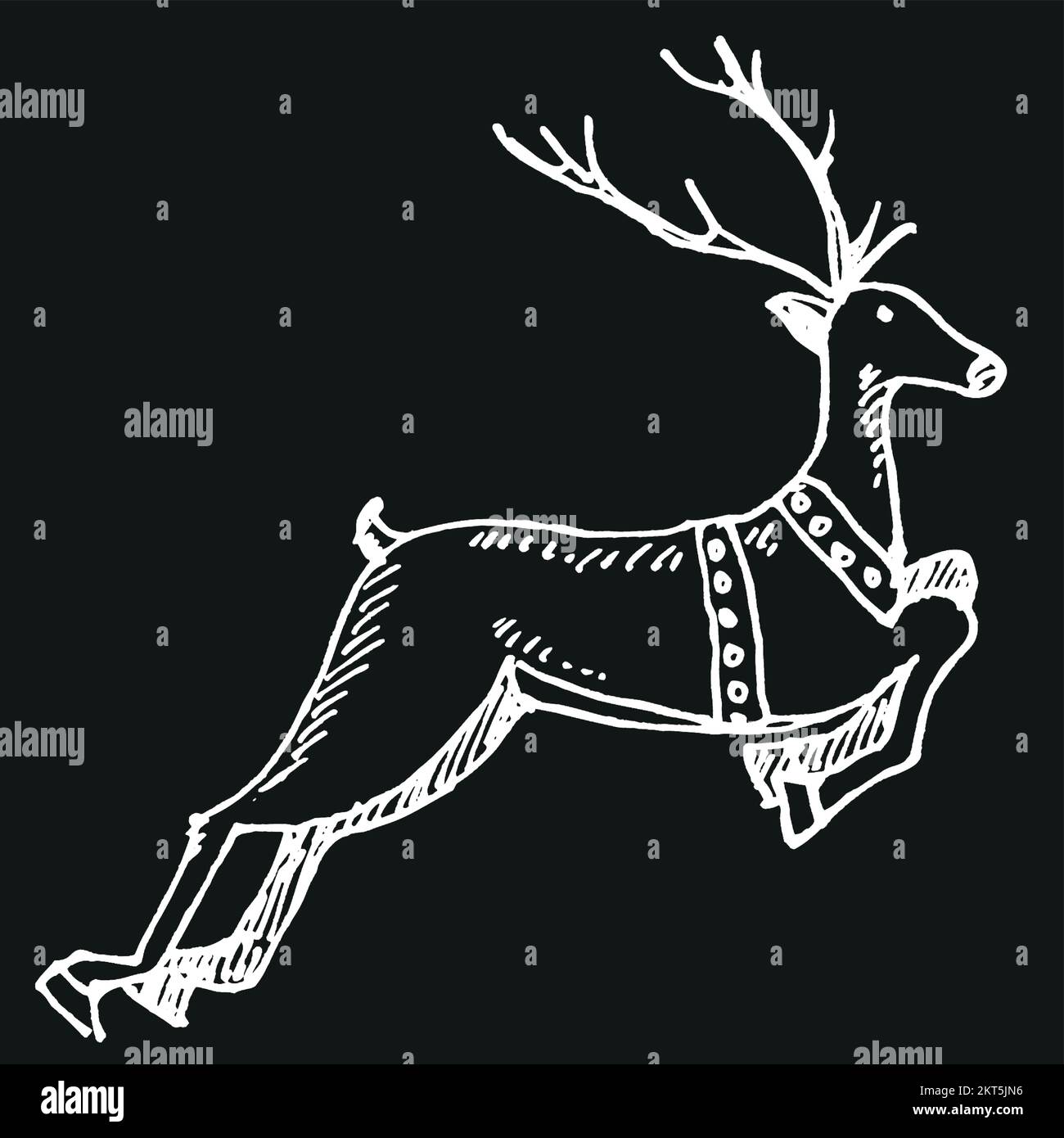 Natale icone disegnate a mano libera decorazione Illustrazione Vettoriale