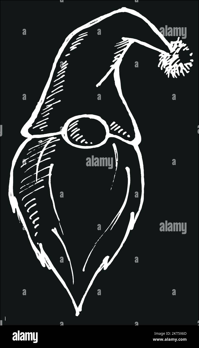 Icona di Babbo Natale disegnata a mano libera Illustrazione Vettoriale