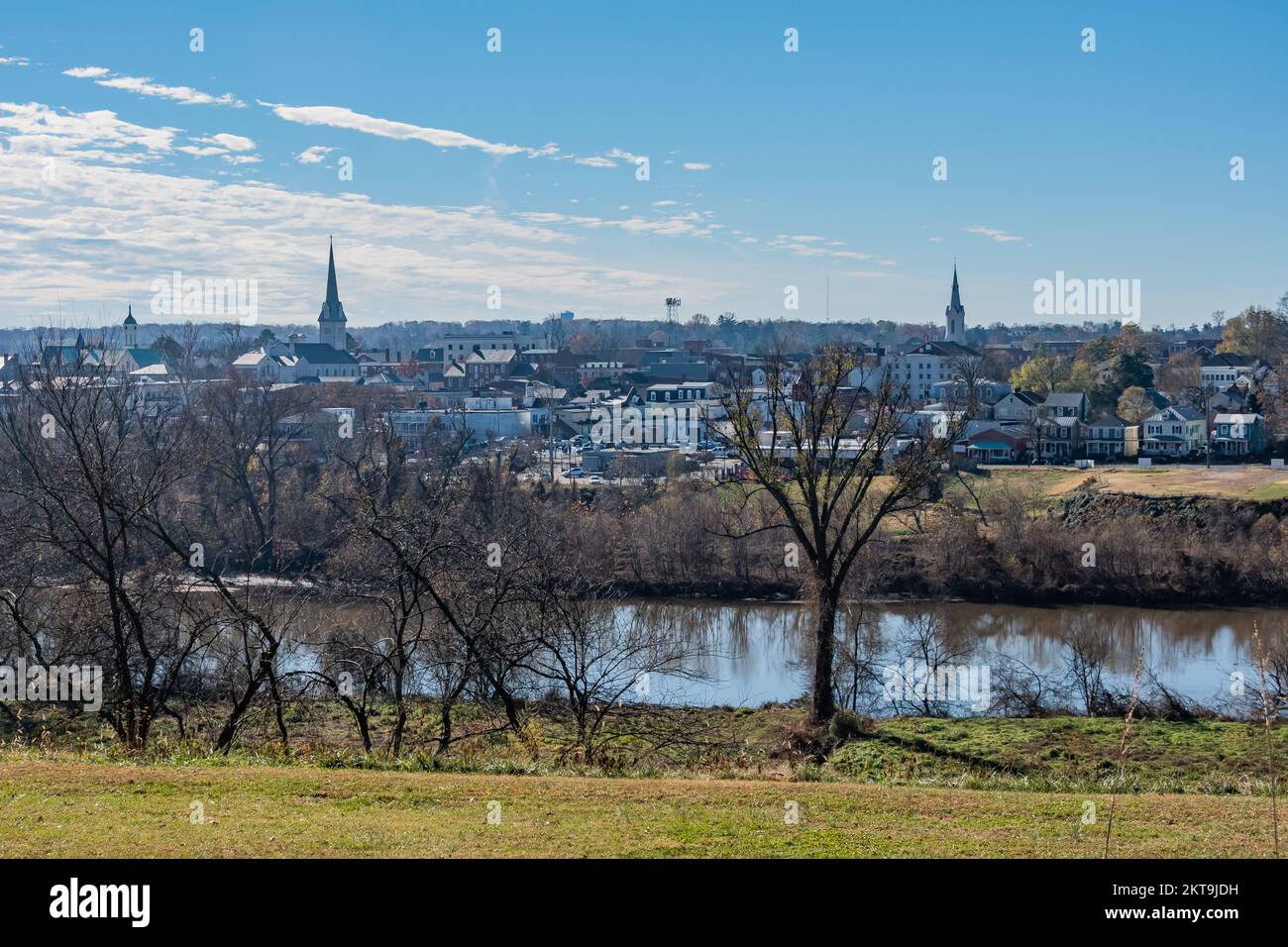 Vista di Fredericksburg da Stafford Heights, Virginia USA, Fredericksburg, Virginia Foto Stock
