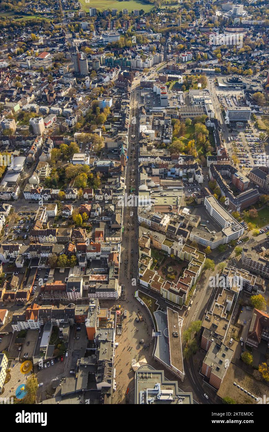 Vista aerea, centro commerciale zona pedonale Bahnhofstraße, Herne-Mitte, Herne, Ruhr, Renania settentrionale-Vestfalia, Germania, DE, Piazza dello Shopping, Shopp Foto Stock