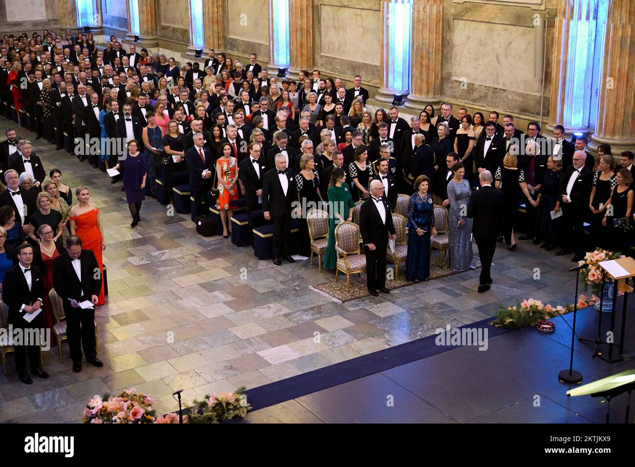 La famiglia reale di Svezia e i membri del Parlamento svedese durante un concerto presso il Palazzo reale di Stoccolma, Svezia, il 29 novembre 2022. P Foto Stock