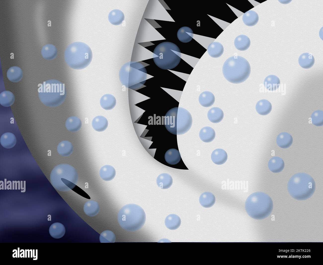 Illustrazione della prospettiva di arresto cardiaco di una vittima di un attacco di squalo. Foto Stock