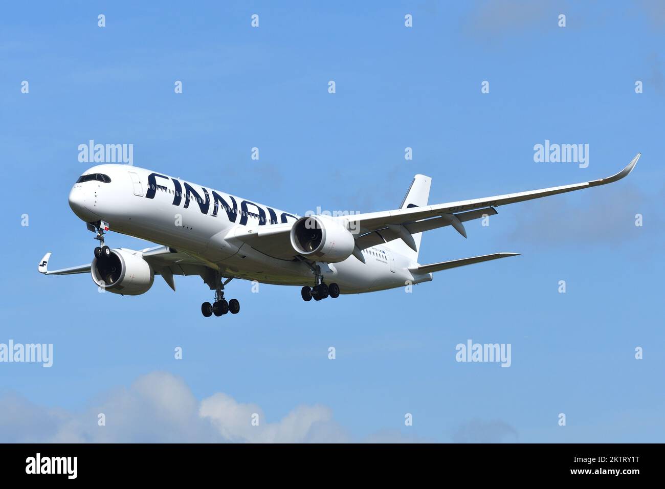 Prefettura di Chiba, Giappone - 18 maggio 2019: Aereo passeggeri Finnair Airbus A350-900 (OH-LWO). Foto Stock
