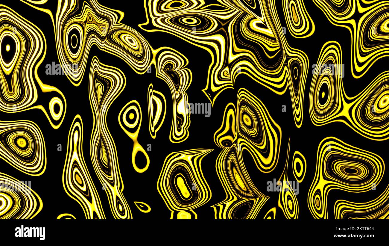Cerchi colorati trasformati, sfondo astratto del movimento. Design. Superficie rotante di forme ovali e rotonde Foto Stock