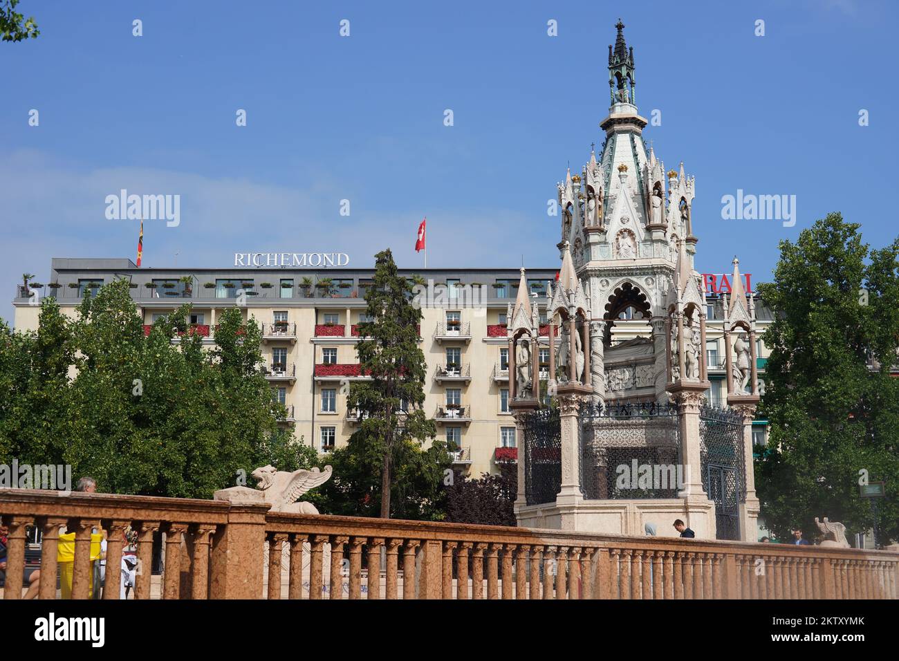 GINEVRA - SET 11: Ginevra centro il 11 settembre 2014 a Ginevra, Svizzera. Ginevra è la seconda città più popolosa della Svizzera ed è la più popolosa Foto Stock